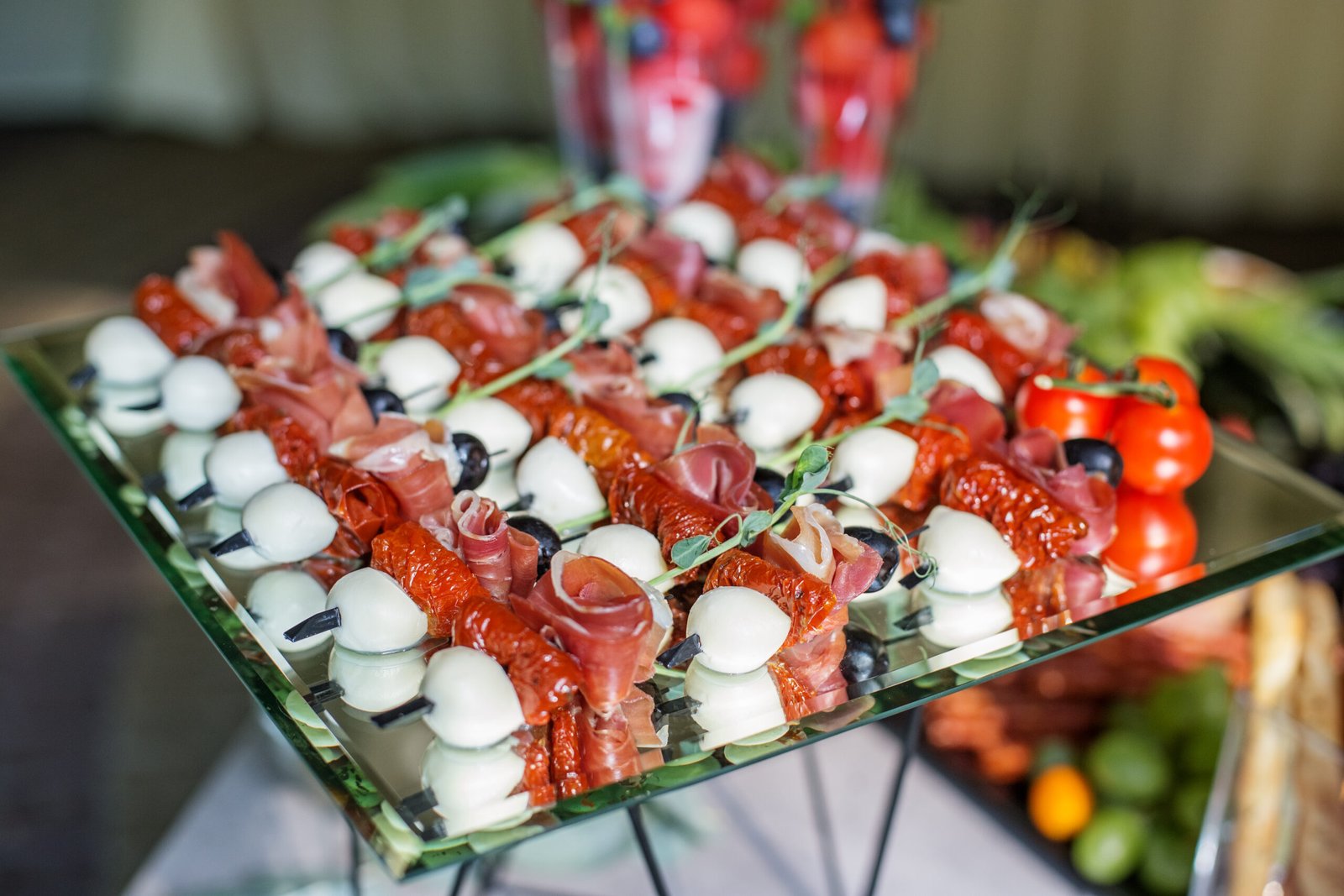 Fresh appetizers served during a private event at Carlos & Carlos
